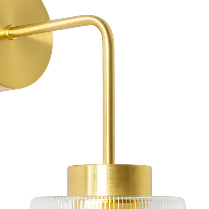 Applique da parete Art Déco oro con vetro - Laura