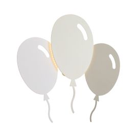 Kinder wandlamp wit met beige incl. LED 3-staps dimbaar - Balloon