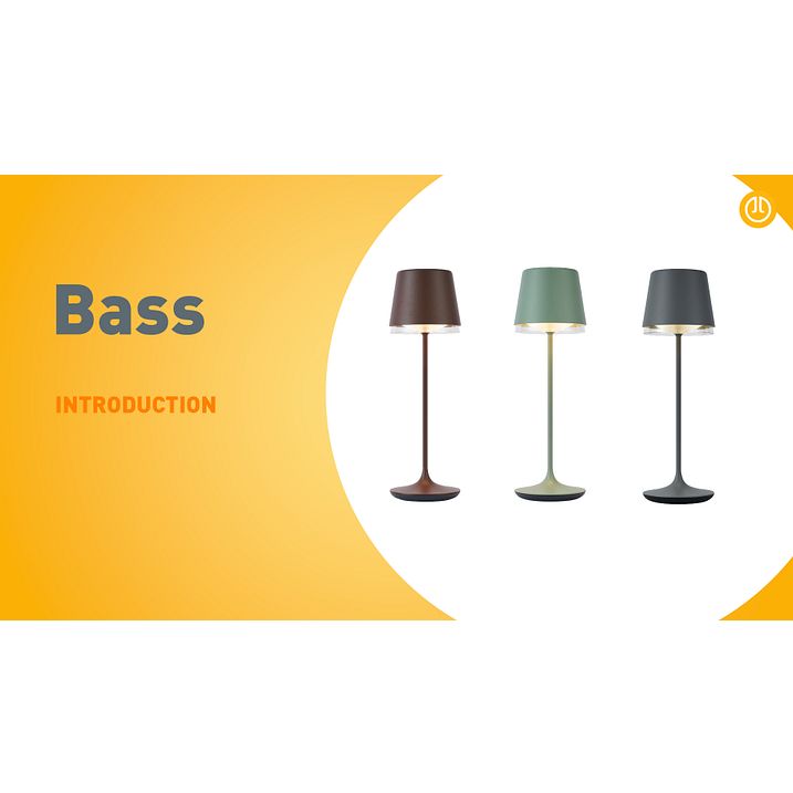 Lampe de table gris foncé avec LED IP65 rechargeable avec station de charge - Bass