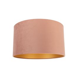 Abat-jour en velours rose 35/35/20 avec intérieur doré