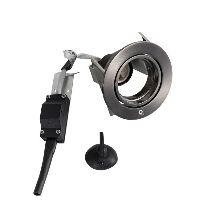 Moderni vgradni reflektor kovinsko sive barve GU10 50 mm okrogel nagibni - Cisco