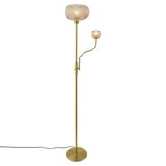 Design-állólámpa-sárgaréz-borostyánszínű-üveggel,-2-égős---Brianna