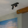 Faretto da soffitto moderno nero regolabile a 2 luci - Jeana Luxe