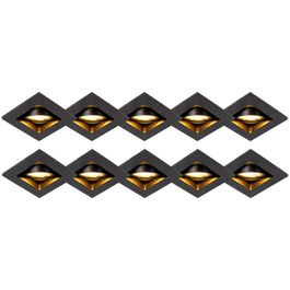 Set de 10 focos empotrables negros ajustables - Qure