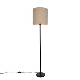Modern állólámpa fekete bézs buklé árnyékolóval 40 cm - Simplo