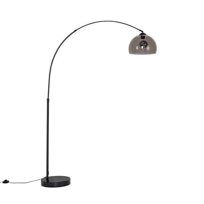 Moderna arkas lampa melna ar dūmu stiklu - Arc