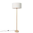 Rustikálna-stojaca-lampa-drevo-s-bouclé-tienidlom-bielym---Mels