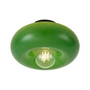 Retro-stropní-svítidlo-černé-se-zeleným-sklem-30-cm---Glaze