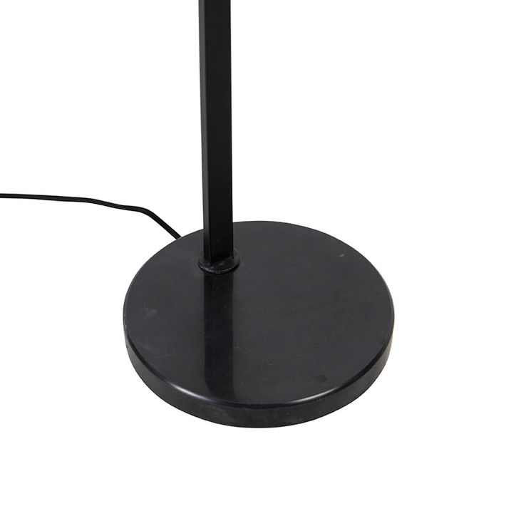 Design Floor Lamp Black with Amber Glass - Qara Down