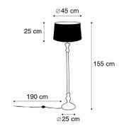 Lámpara-de-pie-con-pantalla-de-lino-marrón-45-cm---Classico