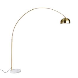 Lampada-ad-arco-in-ottone-con-base-regolabile-in-marmo-bianco---XXL