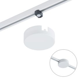 Stropná doska pre 1-fázovú koľajnicu biela okrúhla - Slimline
