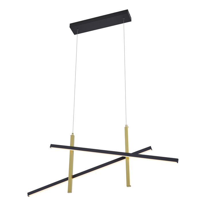 Llambë Varëse Design X e Zezë me Ar Përfshirë LED me 3 Hapa të Rregullueshme - Joy