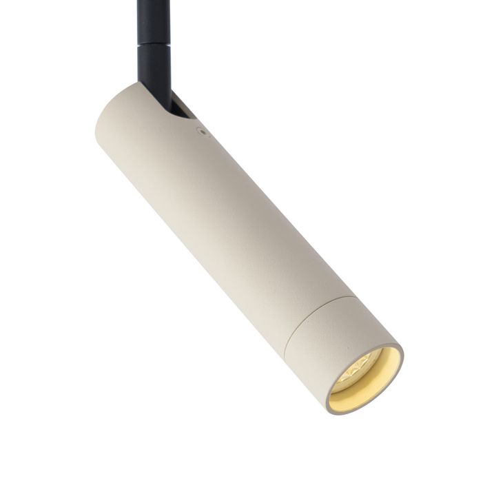 Faretto moderno beige con nero per sistema a binario monofase - Iconic Ivy