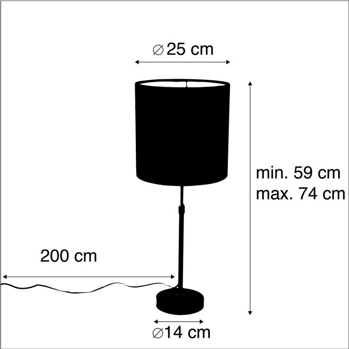 Stolná lampa zlatá/mosadzná s tienidlom z zamatu s motívom motýľov 25 cm - Parte