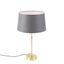 Stolní-lampa-zlatá/mosazná-s-šedým-lněným-stínítkem-35-cm---Parte