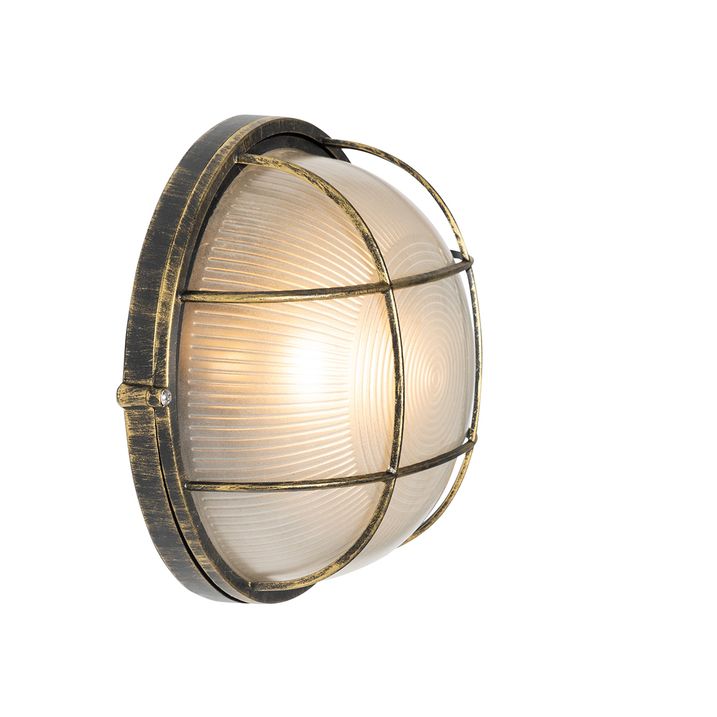 Industrielle Außenwandleuchte Antik-Gold IP44 - Hanneke