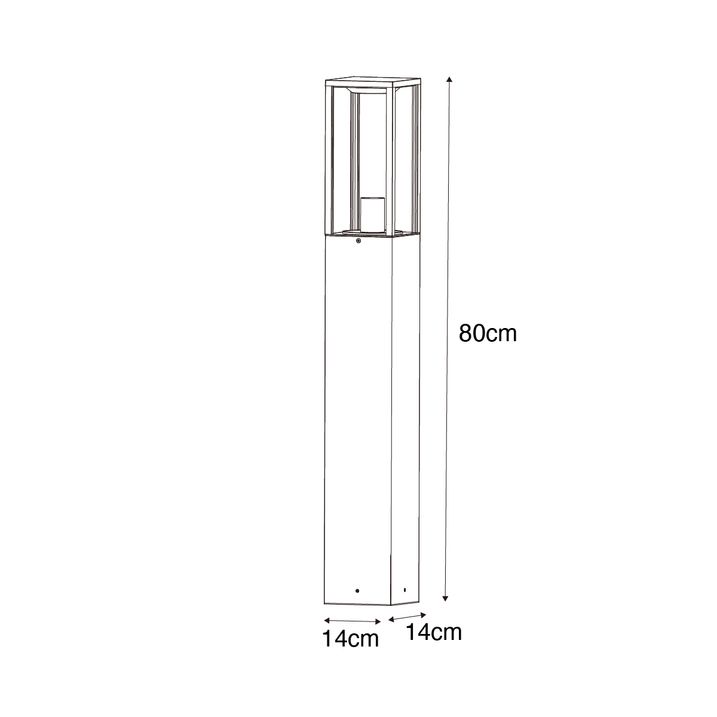 Stojąca lampa ogrodowa czarna z przydymionym szkłem 80 cm IP44 - Charlois