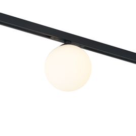 Modern Ceiling Lamp Black with White Glass for 1-Phase Track System - Slimline Eira