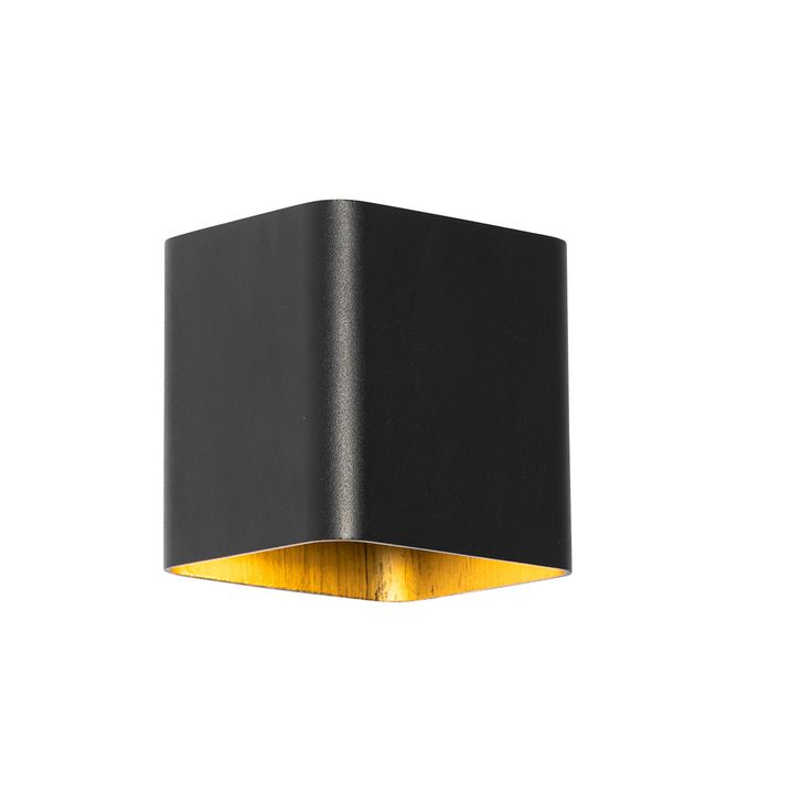 Applique murale moderne noire avec LED IP54 carrée - Evi