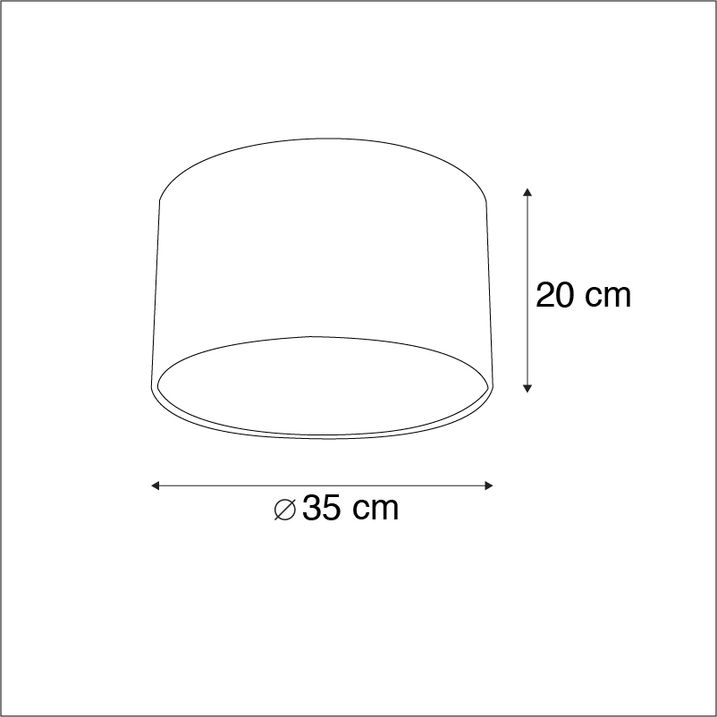 Velour Lampshade Taupe 35/35/20 with Gold Interior