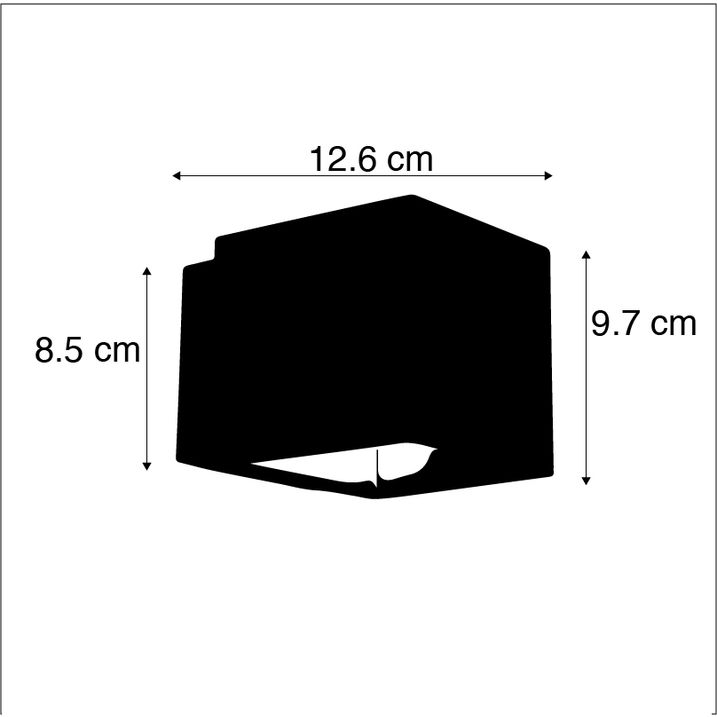 Set mit 2 Design-Wandleuchten Schwarz/Gold inkl. LED - Caja