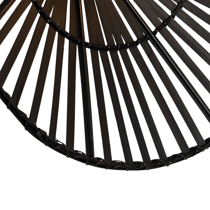 Oriental wall lamp black bamboo round - Pua