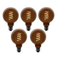 5er-Set-E27-Dimmbare-LED-Glühbirnen-G95-Braun-4W-120-lm-1800K