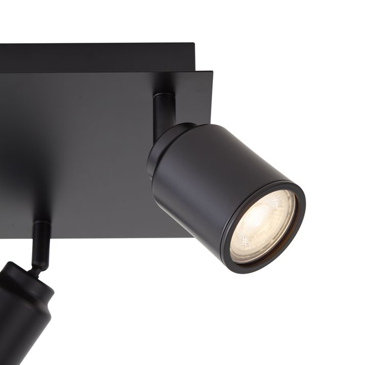 Moderne spot zwart vierkant 3-lichts IP44 - Ducha