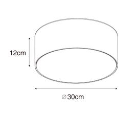 Candeeiro-de-teto-moderno-rosa-30-cm-com-interior-dourado---Drum