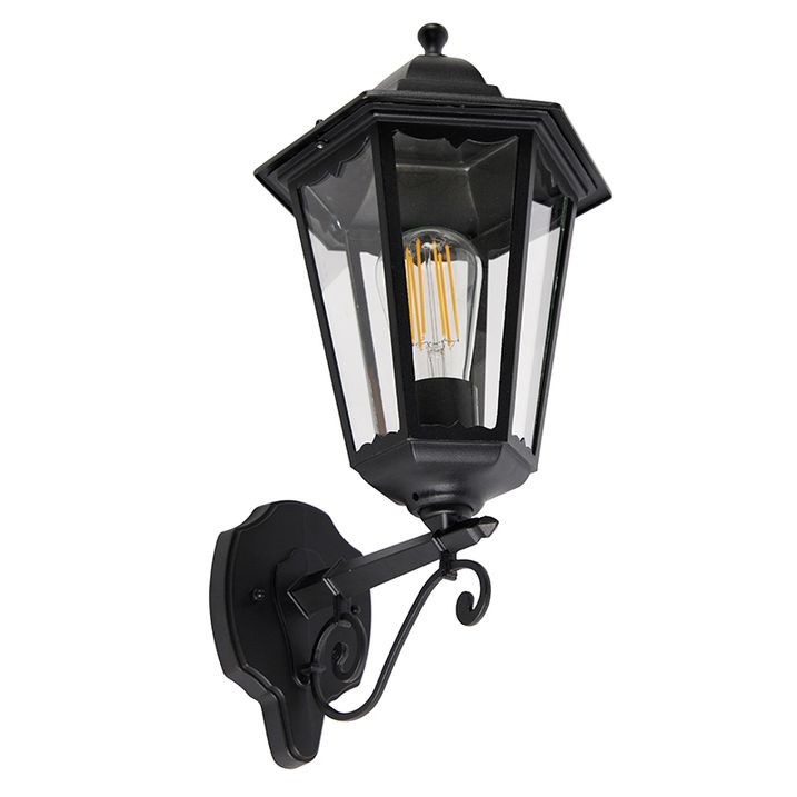 Klasiska āra sienas lampa melna IP44 - Havana Up