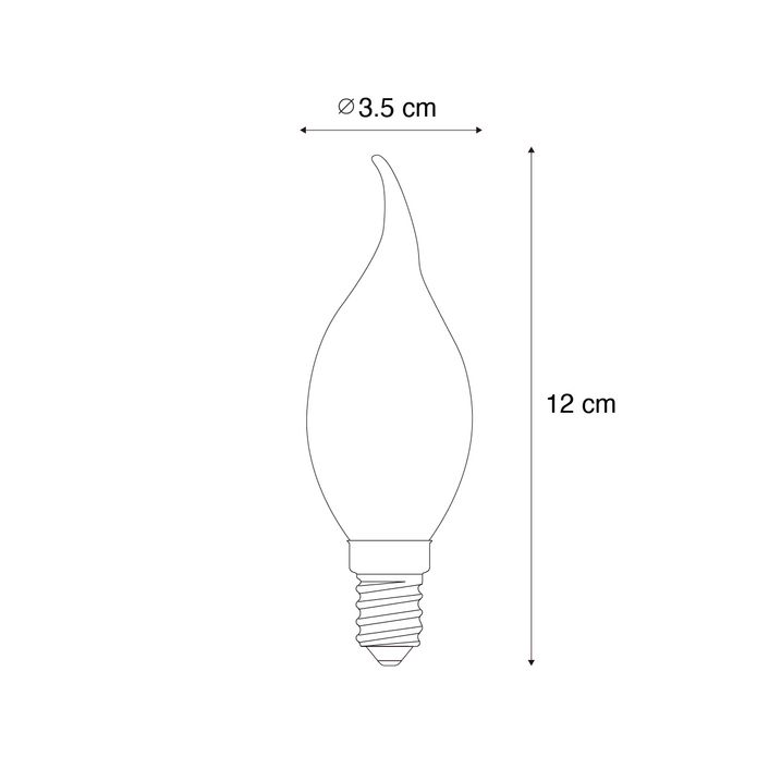 5er-Set E14 Dimmbare LED-Leuchtmittel BXS35 Rauch 4W 300 lm 2200K