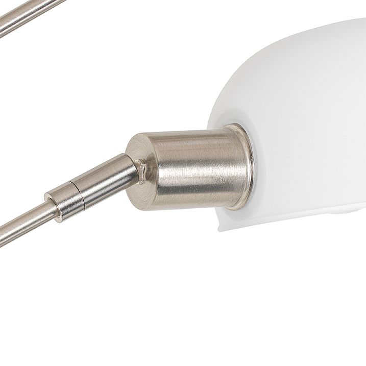 Dizajnová stojaca lampa oceľ s opálovým sklom 5-svetlo - Sixties Marmo