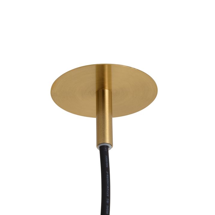 Candeeiro Pendente Art Deco Dourado com Vidro Opalino IP44 - Flore