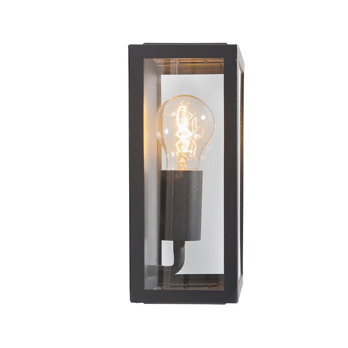 Lampada da parete per esterni industriale nera con vetro 25,5 cm IP44 - Rotterdam