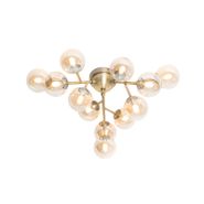 Plafoniera-Art-Déco-bronzo-con-vetro-ambra-12-luci---Bianca