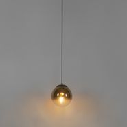 Lampă-suspendată-Art-Deco-neagră-cu-sticlă-aurie-20-cm---Pallon