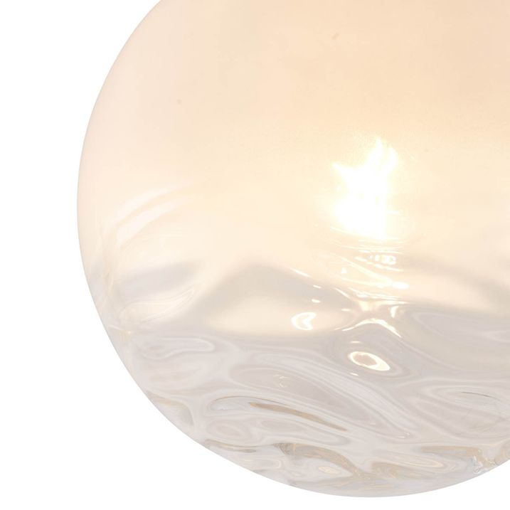 Design Deckenleuchte Messing mit weißem Verlaufsglas - Pillon