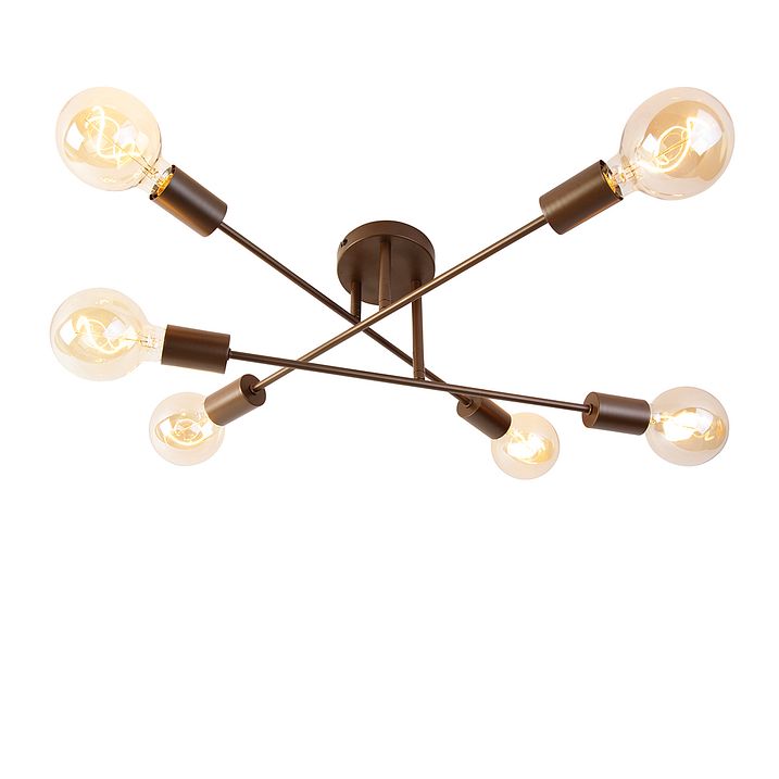 Plafoniera smart bronzo scuro a 6 luci con 6 Wifi G95 - Sydney
