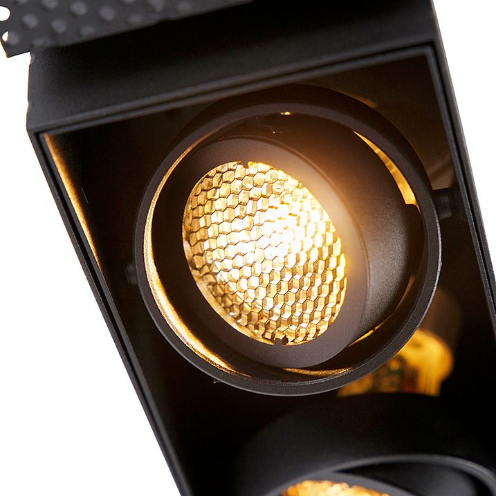 Set od 6 ugradnih reflektora crni podesivi bez okvira 2-svjetla - Oneon Honey