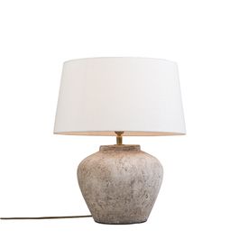 Klassieke tafellamp bruin met witte kap - Inca XS