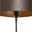 Tafellamp-zwart-met-velours-kap-bruin-35cm---Parte