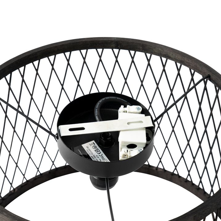 Φωτιστικό οροφής αγροτικό μαύρο rattan 40 cm IP44 - Calamus