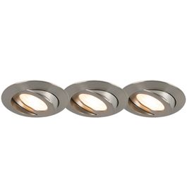 Set di 3 faretti da incasso in acciaio con LED IP44 - Relax LED