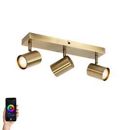 Faretto da Soffitto Smart Bronzo a 3 Luci Regolabile Incl. Wifi GU10 50mm - Jeana