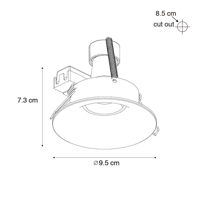 Moderne inbouwspot zwart GU10 50mm - Gijs