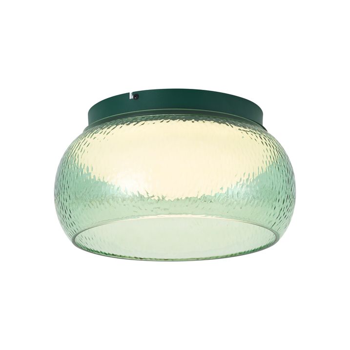Art Deco plafondlamp groen met glas incl. LED 3-staps dimbaar - Thimble