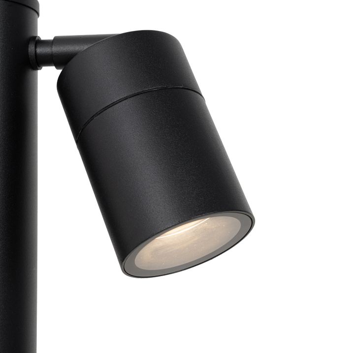 Lampă de exterior cu picior negru 80 cm IP44 reglabilă 2 lumini - Duo