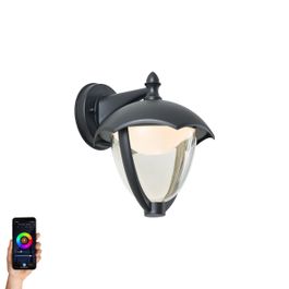 Smarte Aussenwandleuchte schwarz mit Klarglas inkl. LED IP54 - Classica