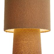 Lampadaire-Japandi-marron-en-tissu-teddy-2-lumières---Trompet